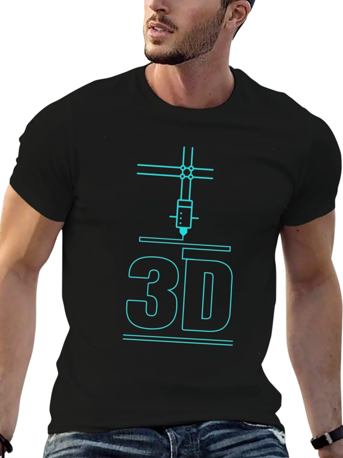 3D Printing T-Shirt - Black Graphic Tee for Tech Enthusiasts product image 4