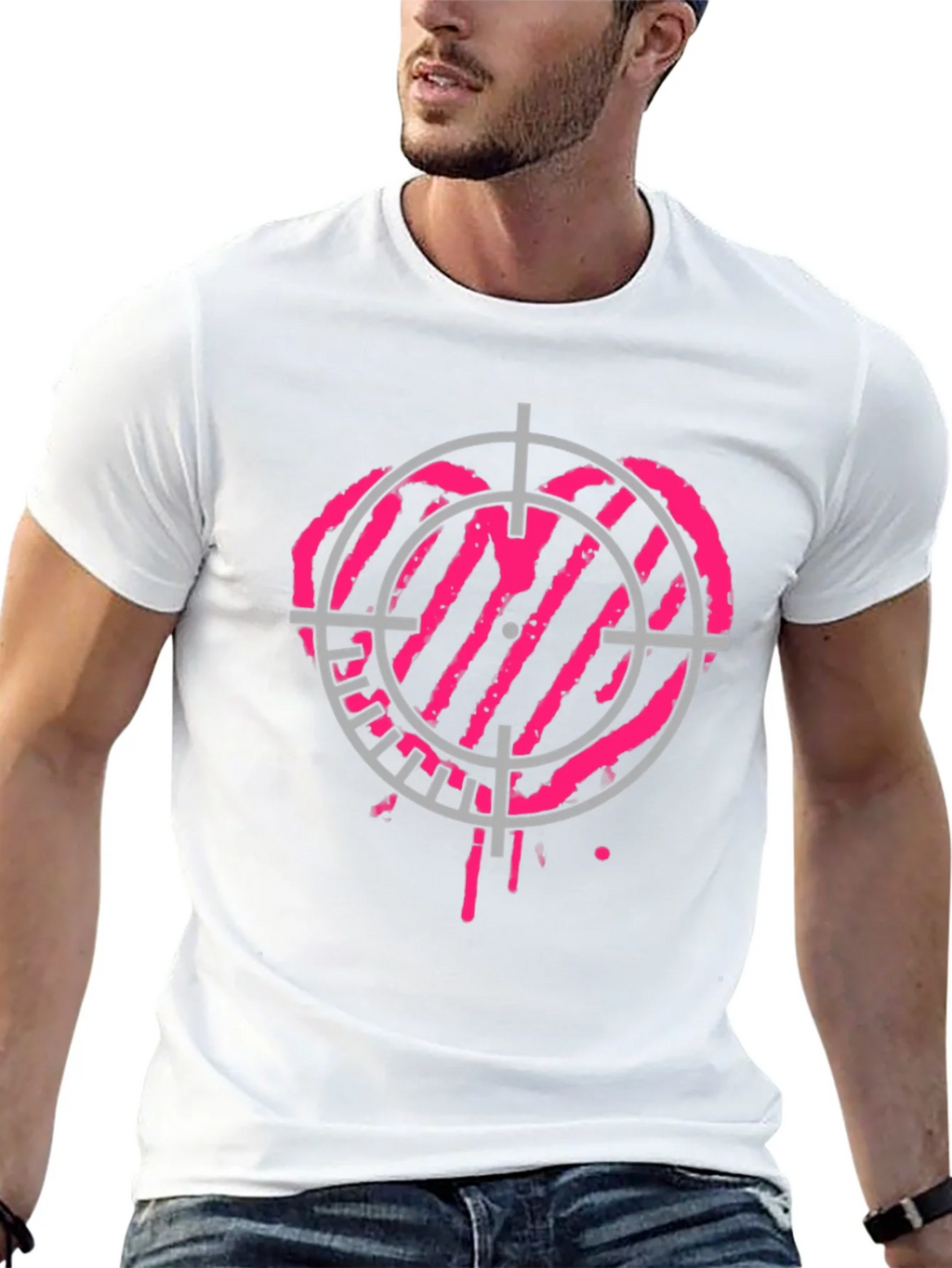 Heart Target Black T-Shirt - Unique Graphic Tee product image 10