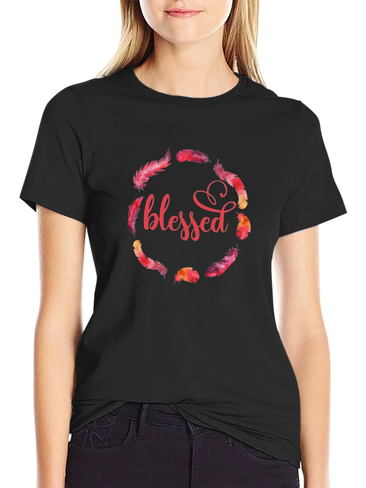 Blessed Feather Wreath Graphic T-Shirt product image 2
