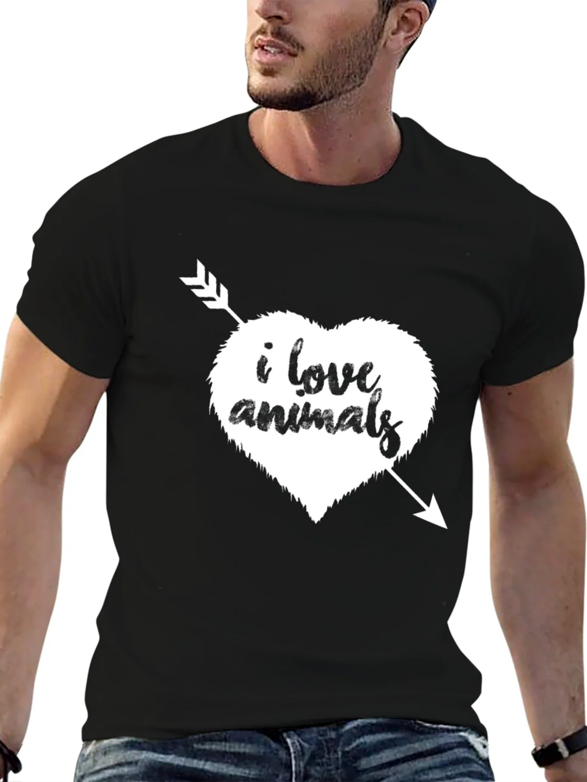 I Love Animals T-Shirt - Heart Arrow Graphic Tee product image 5