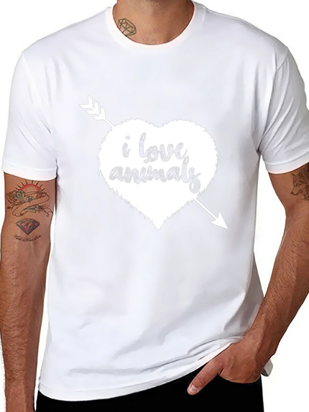 I Love Animals T-Shirt - Heart Arrow Graphic Tee product image 6
