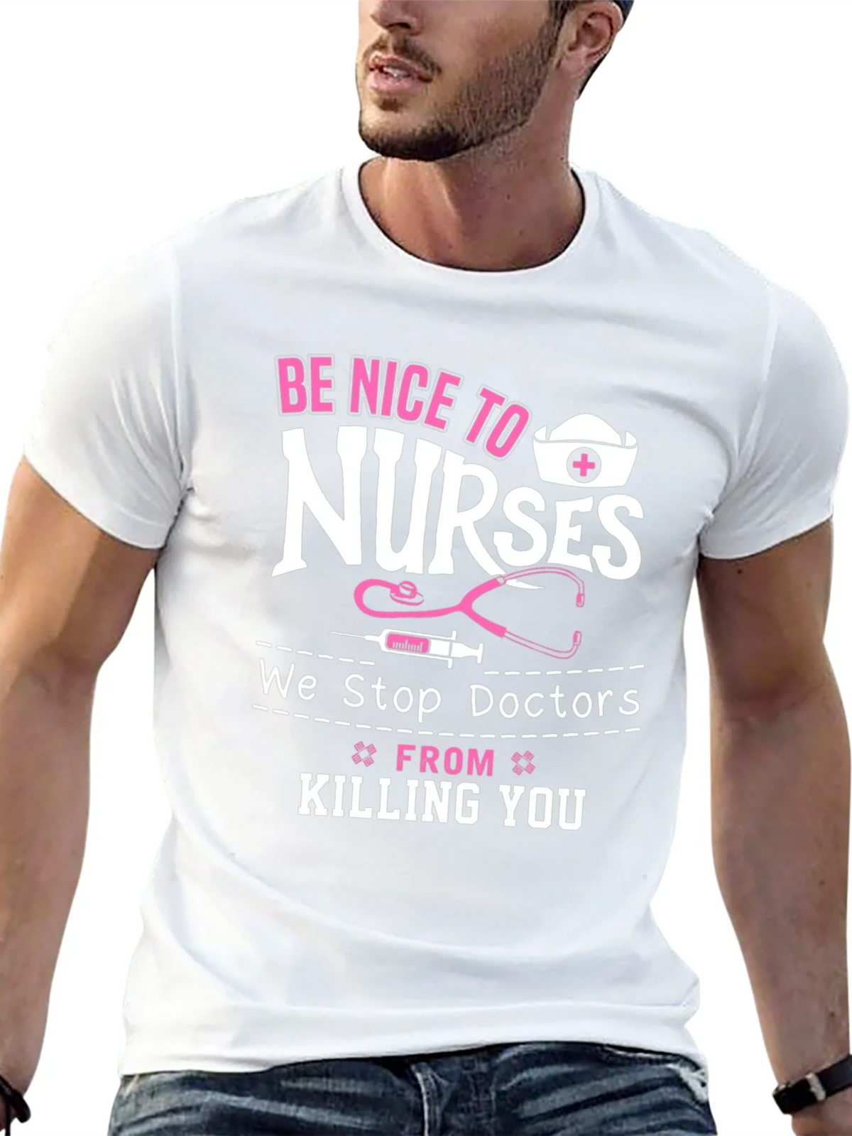 Be Nice to Nurses Graphic T-Shirt product image 11