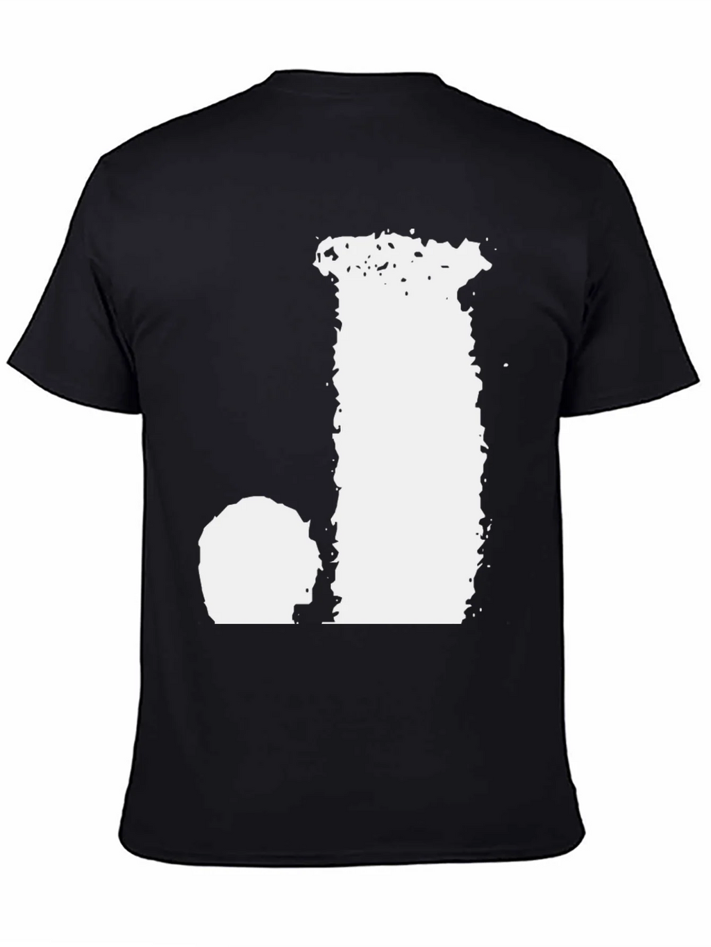 Black T-Shirt with Distressed Letter Graphic product image 3