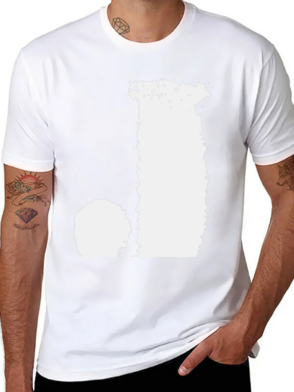 Black T-Shirt with Distressed Letter Graphic product image 6