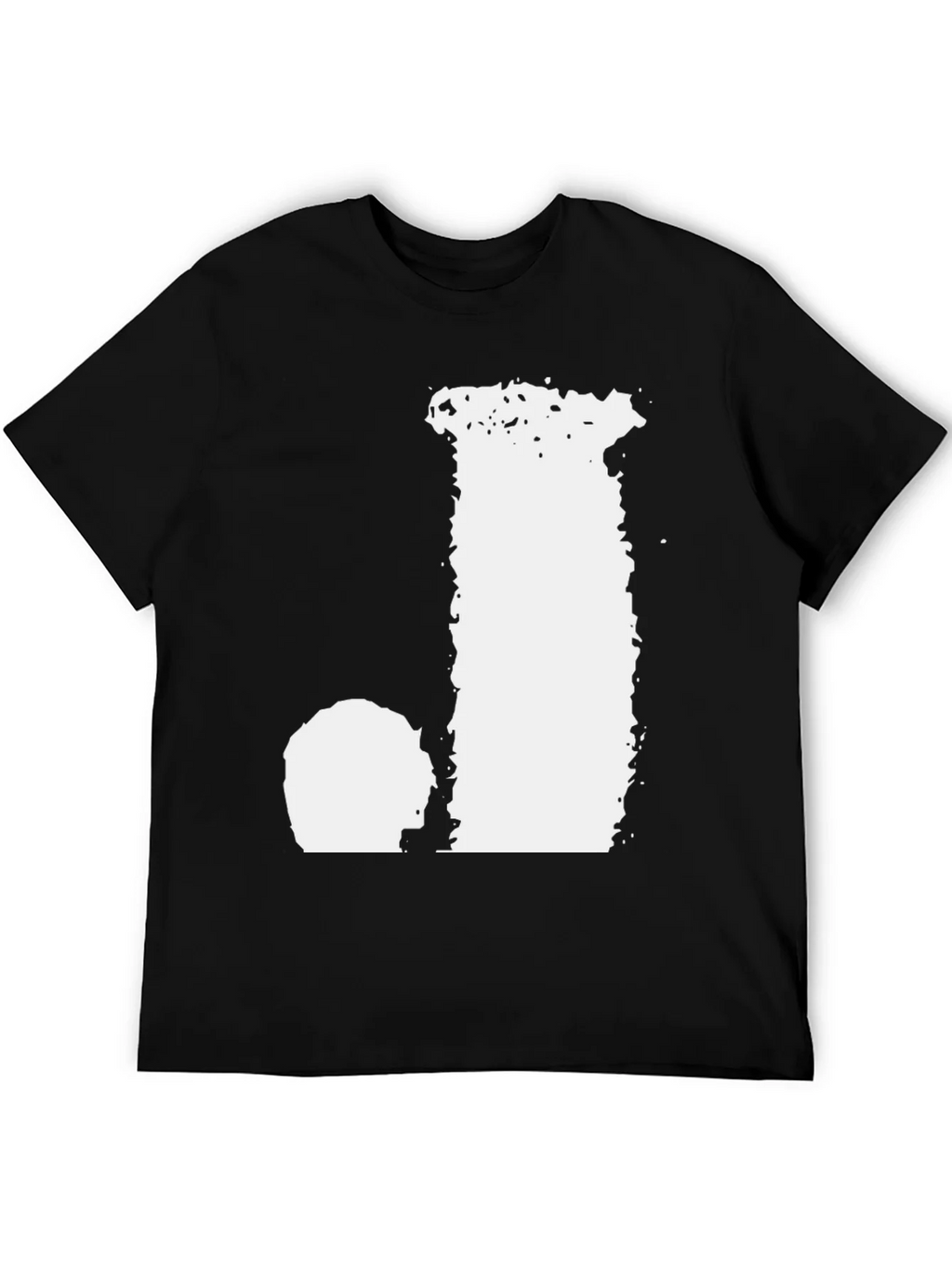Black T-Shirt with Distressed Letter Graphic product image 4