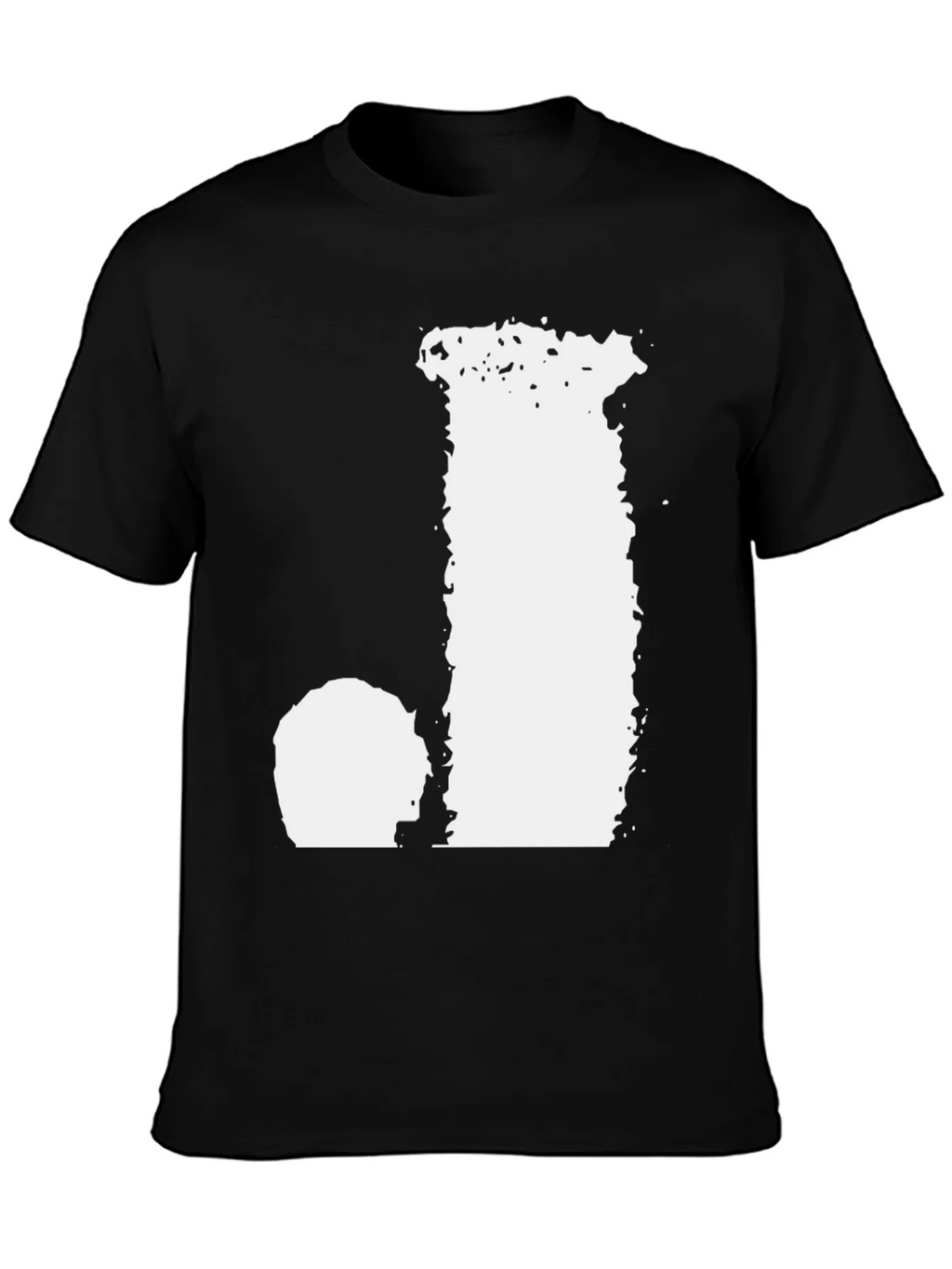 Black T-Shirt with Distressed Letter Graphic product image 2