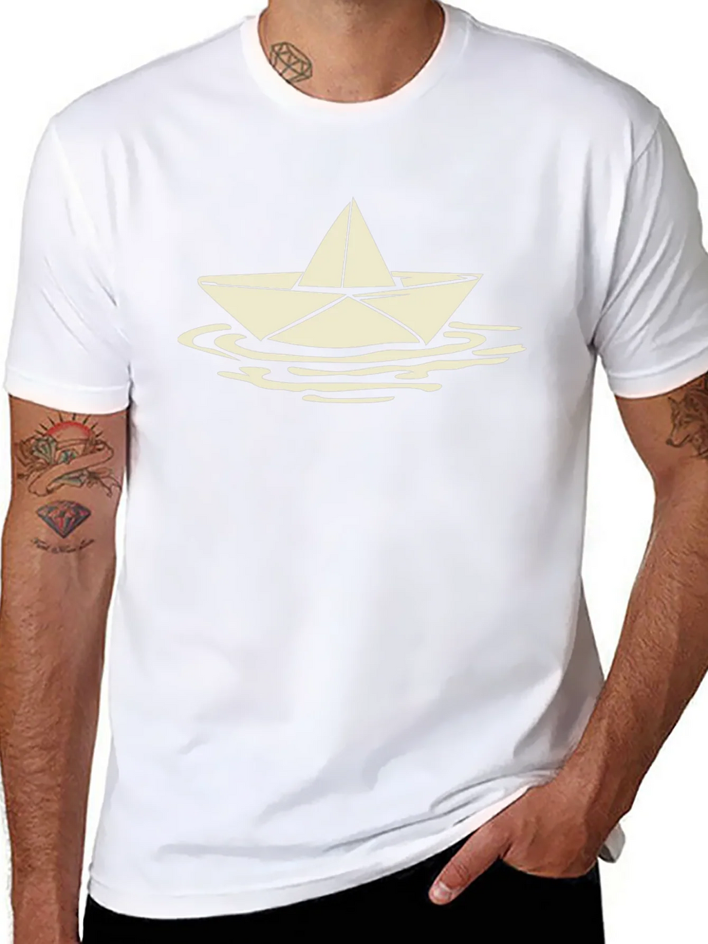 Paper Boat Tee - Mens Black Graphic T-Shirt product image 4