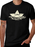Paper Boat Tee - Mens Black Graphic T-Shirt product image 1