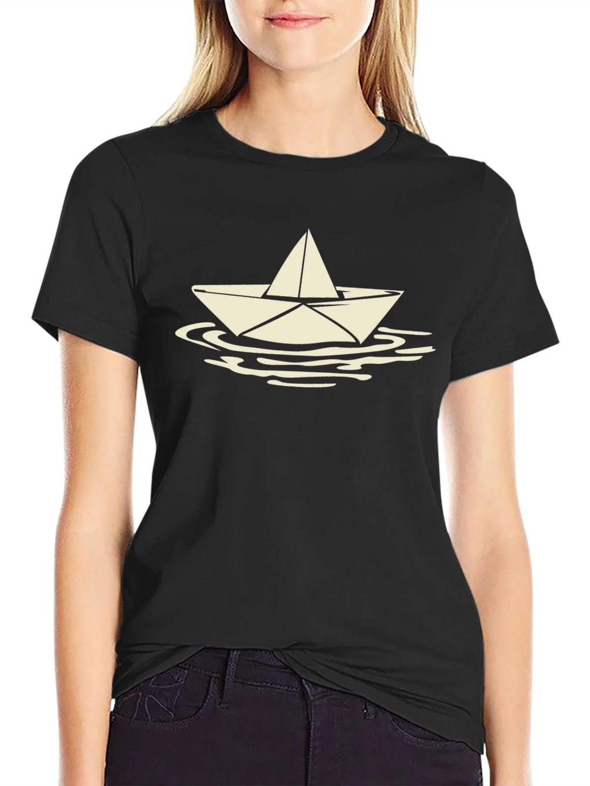 Paper Boat Tee - Mens Black Graphic T-Shirt product image 2