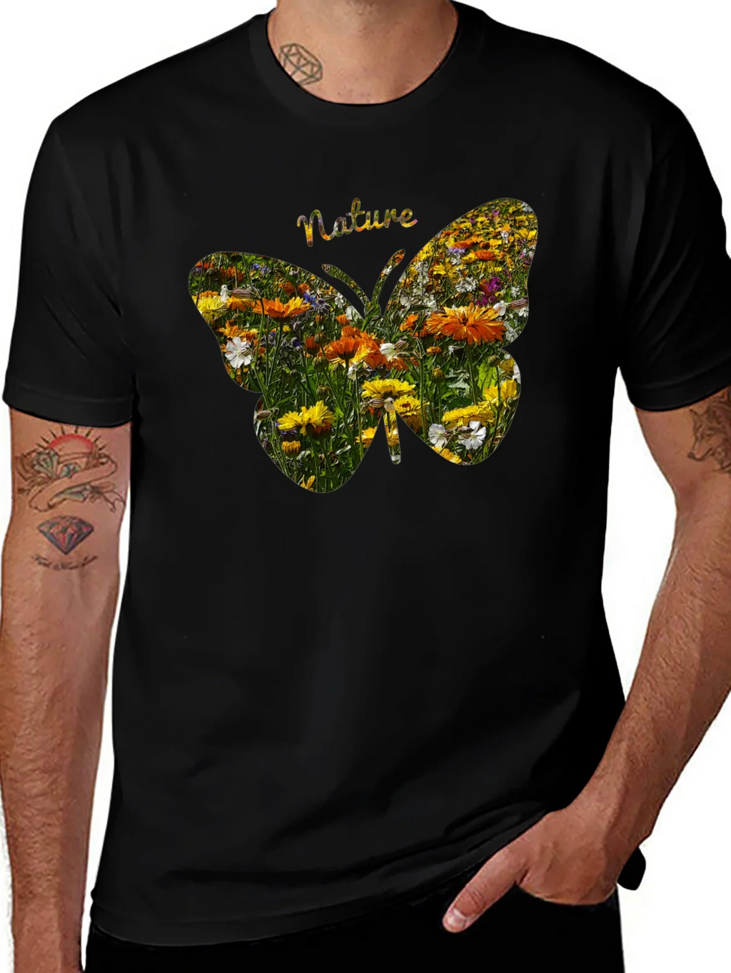 Nature Butterfly Graphic Tee - Black product image 1