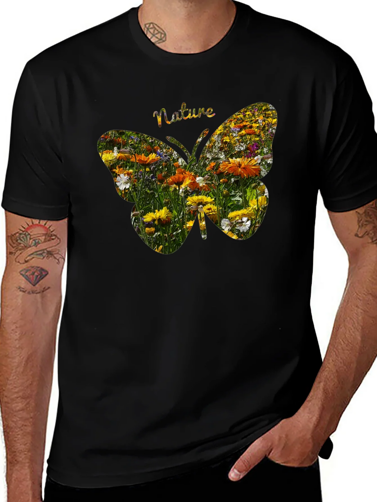Nature Butterfly Graphic Tee - Black product image 1