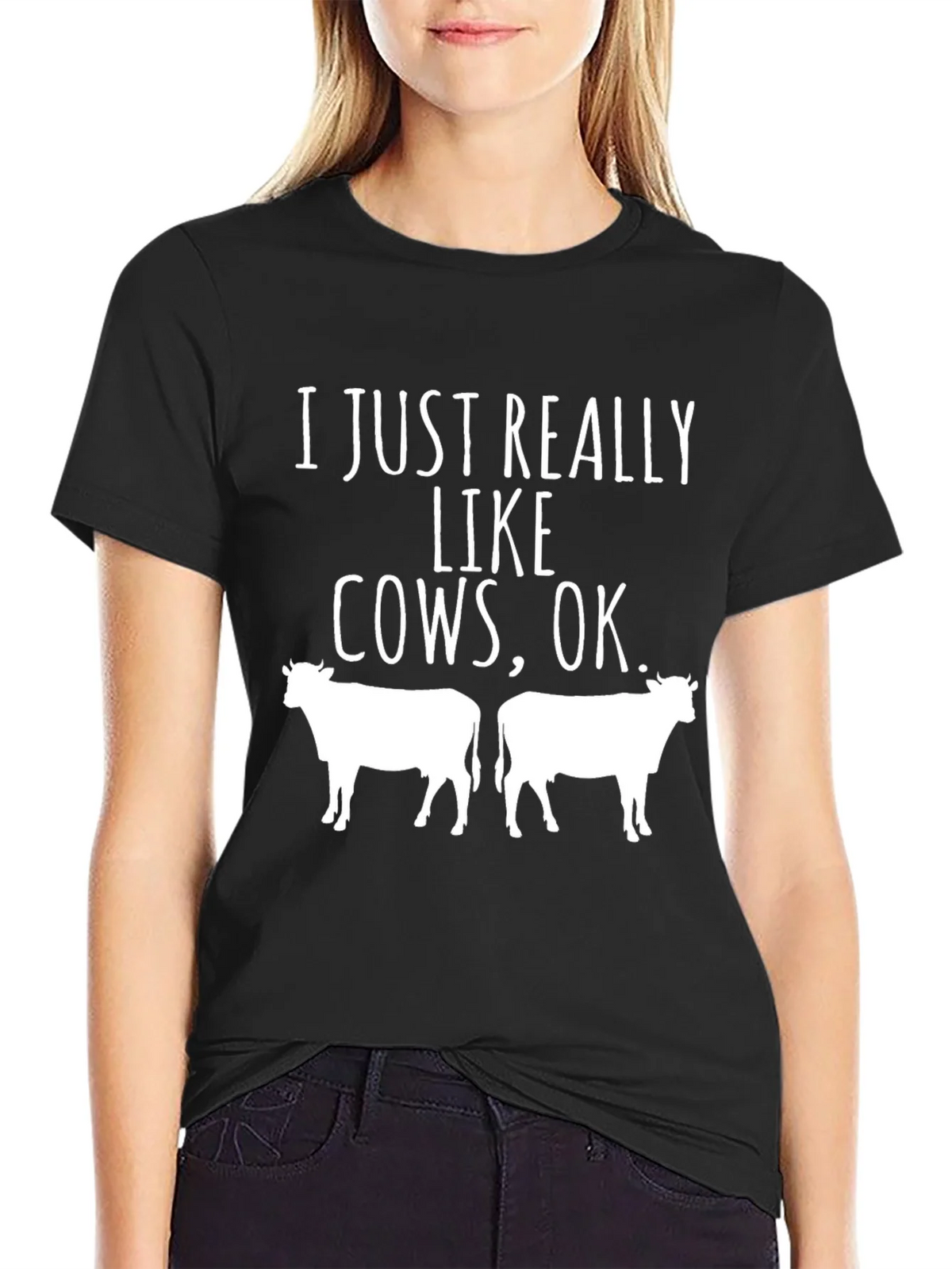 Cow Lover T-Shirt - I Just Really Like Cows OK product image 2