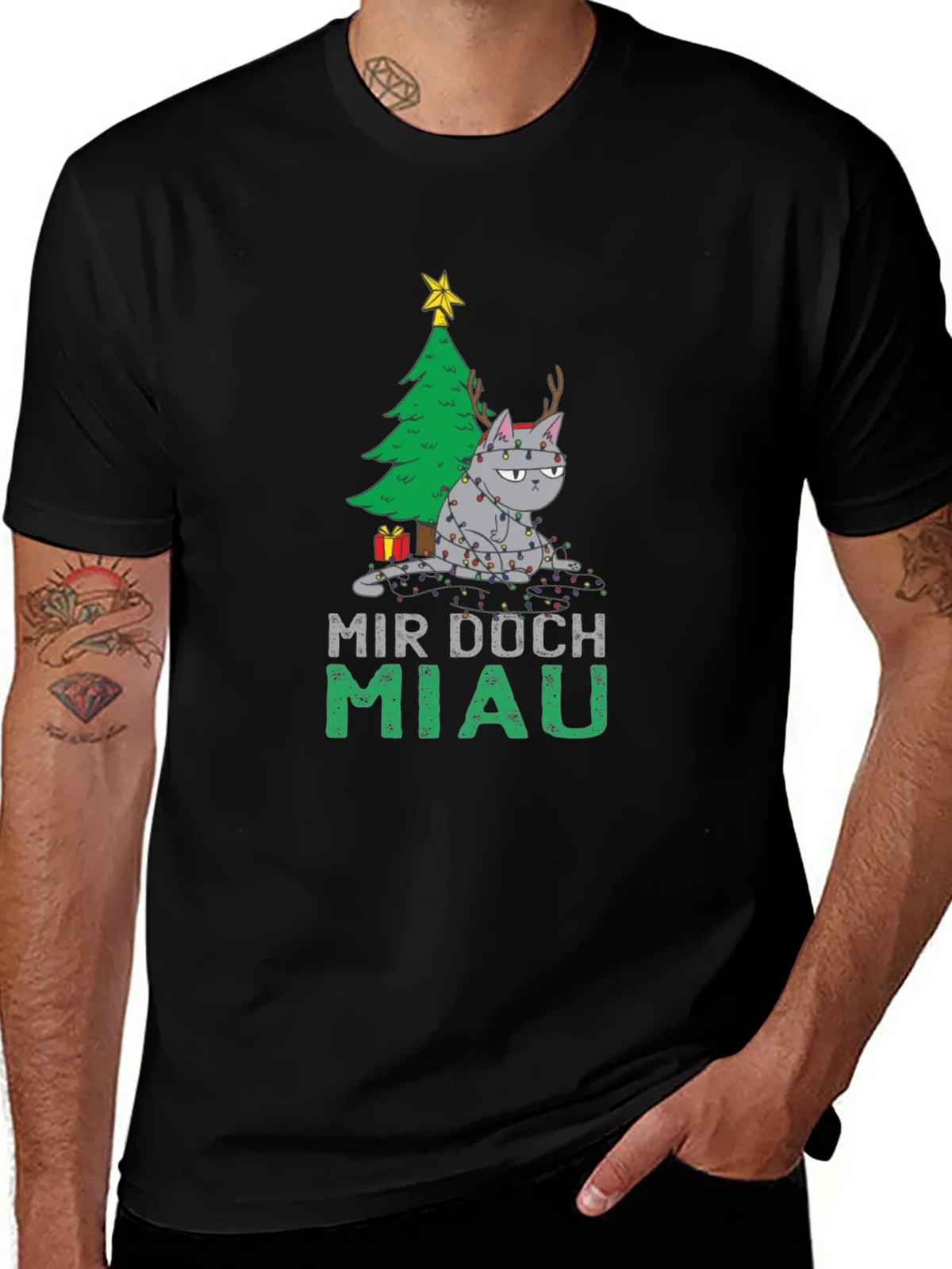 Grumpy Cat Christmas T-Shirt - Mir Doch Miau product image 1
