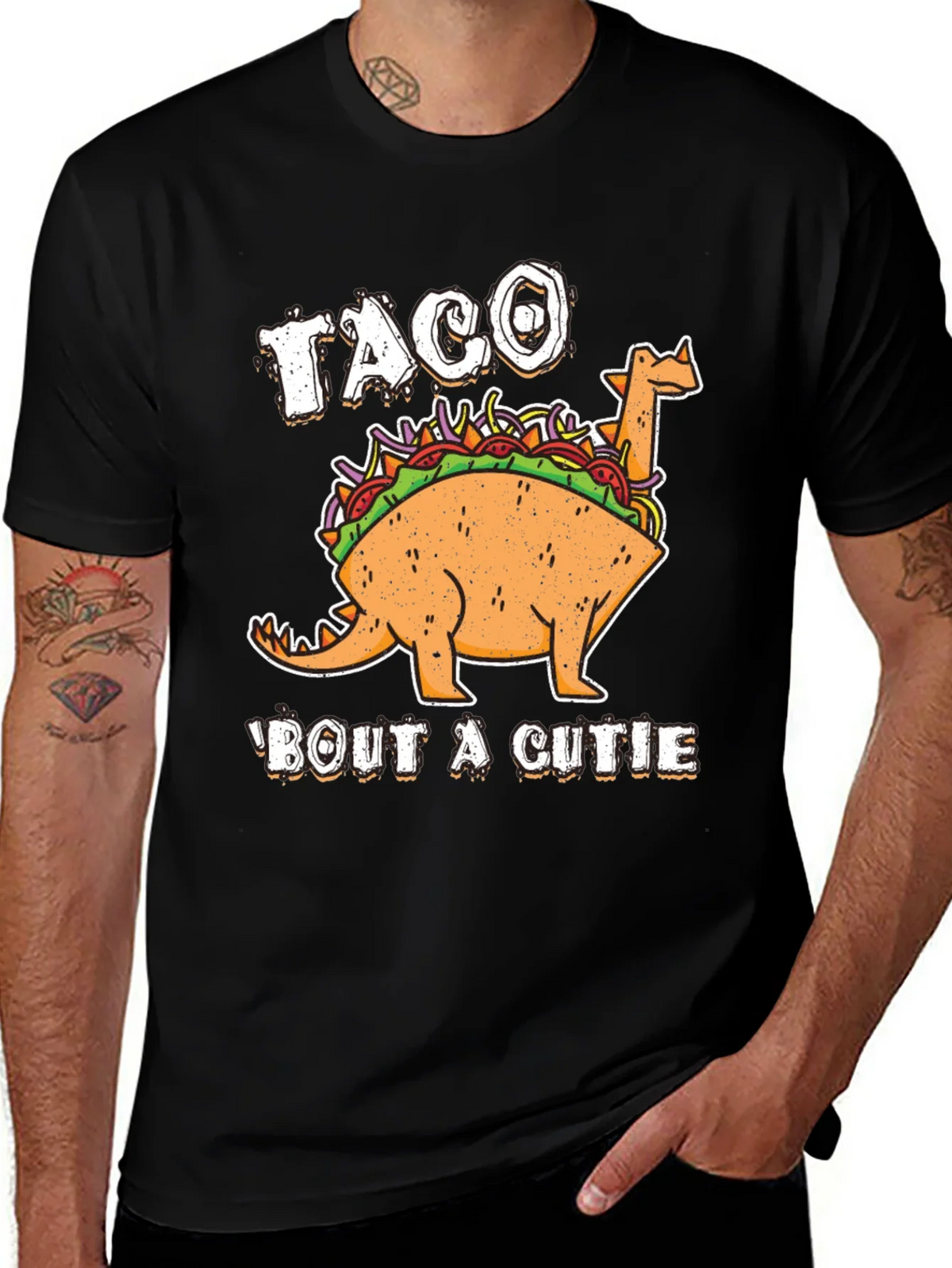 Taco Bout a Cutie Graphic T-Shirt - Dinosaur Foodie Tee product image 1