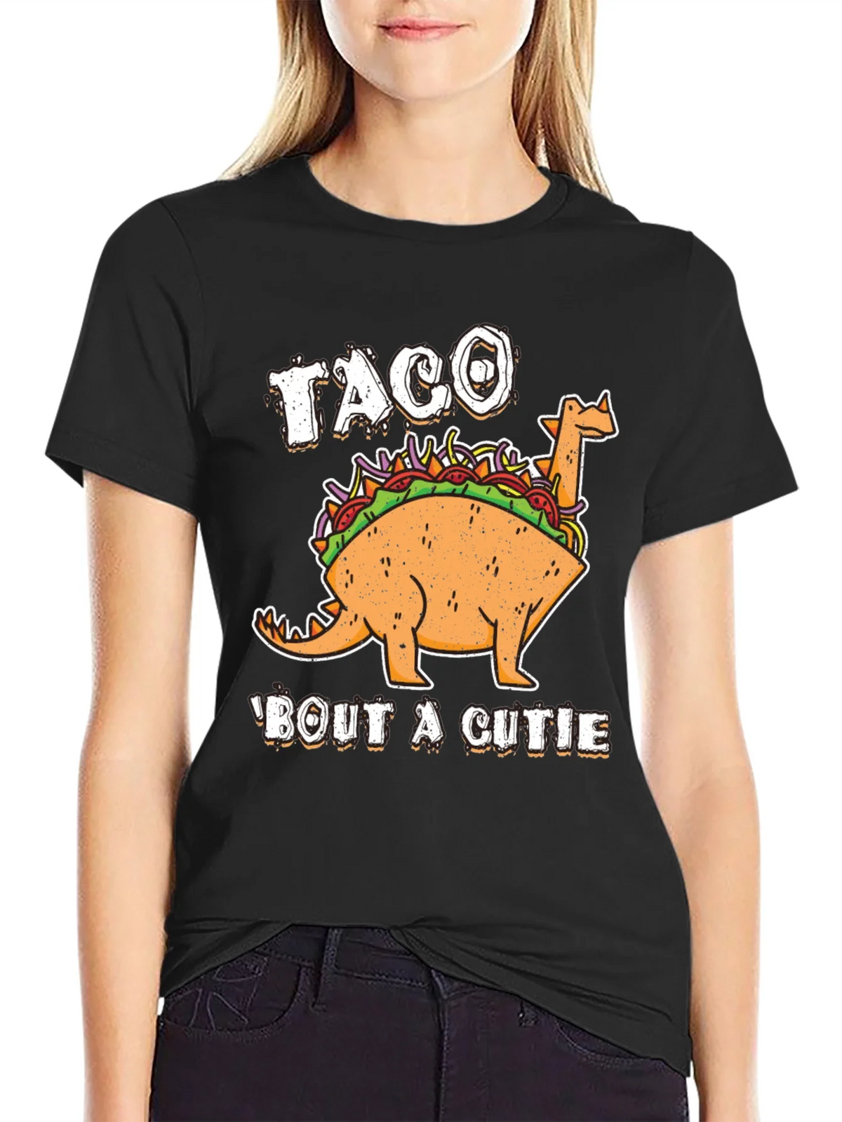 Taco Bout a Cutie Graphic T-Shirt - Dinosaur Foodie Tee product image 2