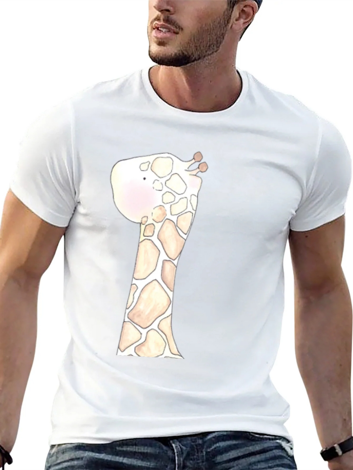 Giraffe Graphic Tee - Black Cotton Casual Shirt product image 8