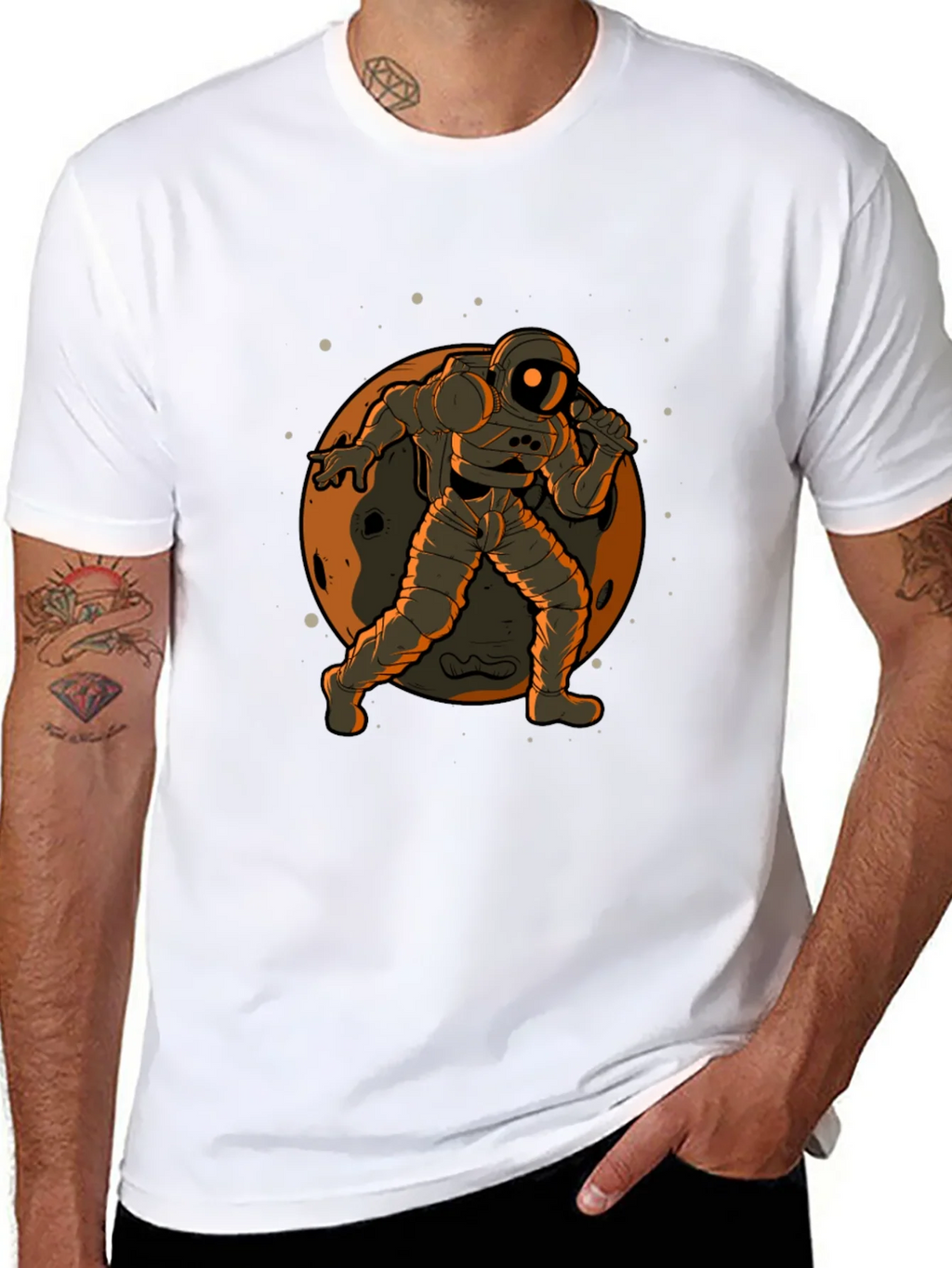 Astronaut on the Moon Graphic Tee - Black product image 7