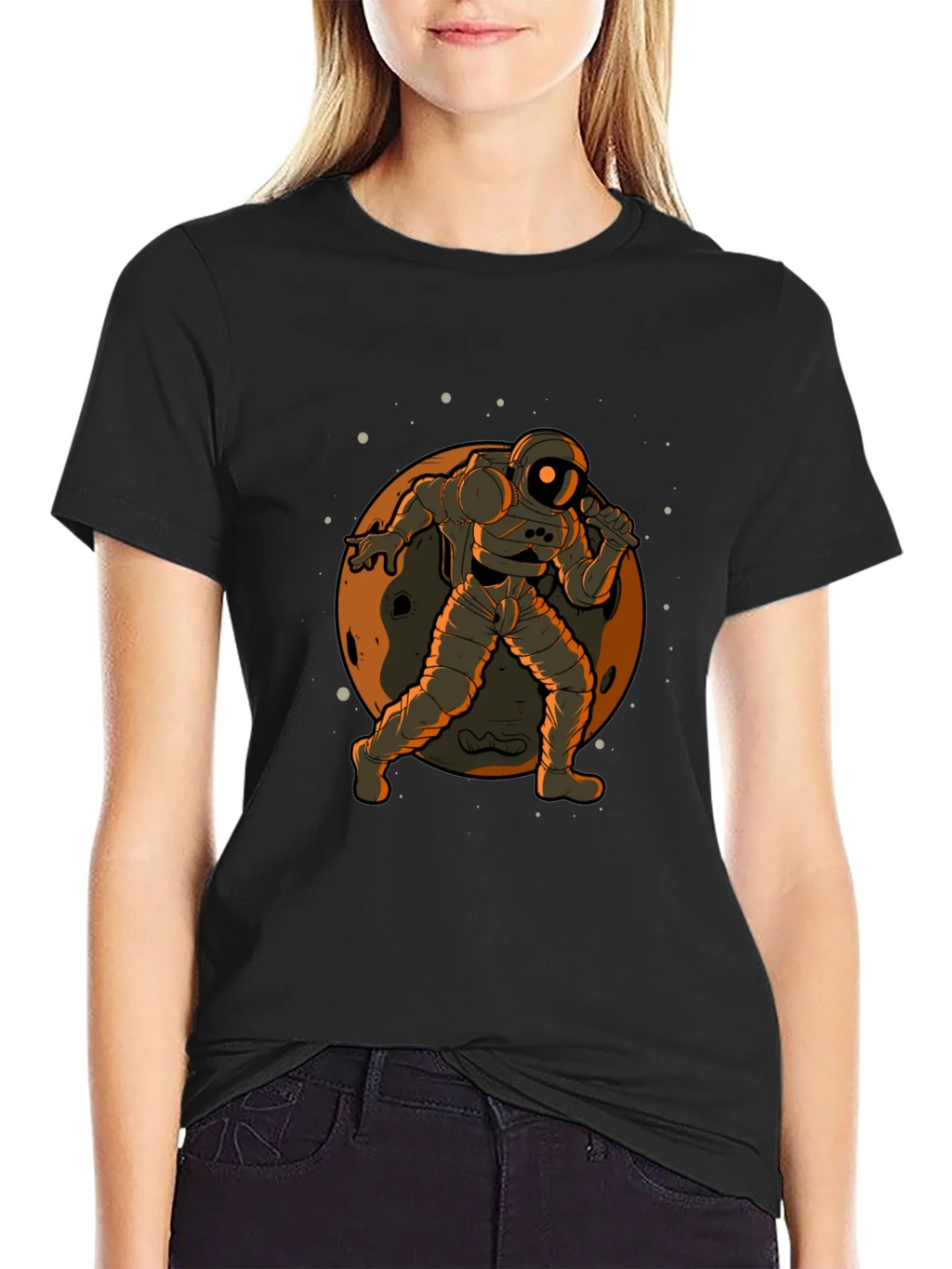 Astronaut on the Moon Graphic Tee - Black product image 2