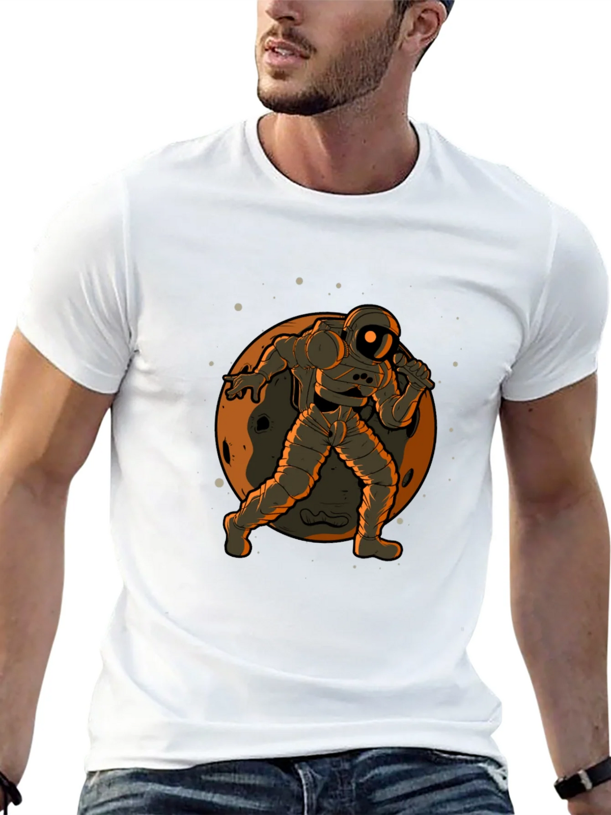 Astronaut on the Moon Graphic Tee - Black product image 12