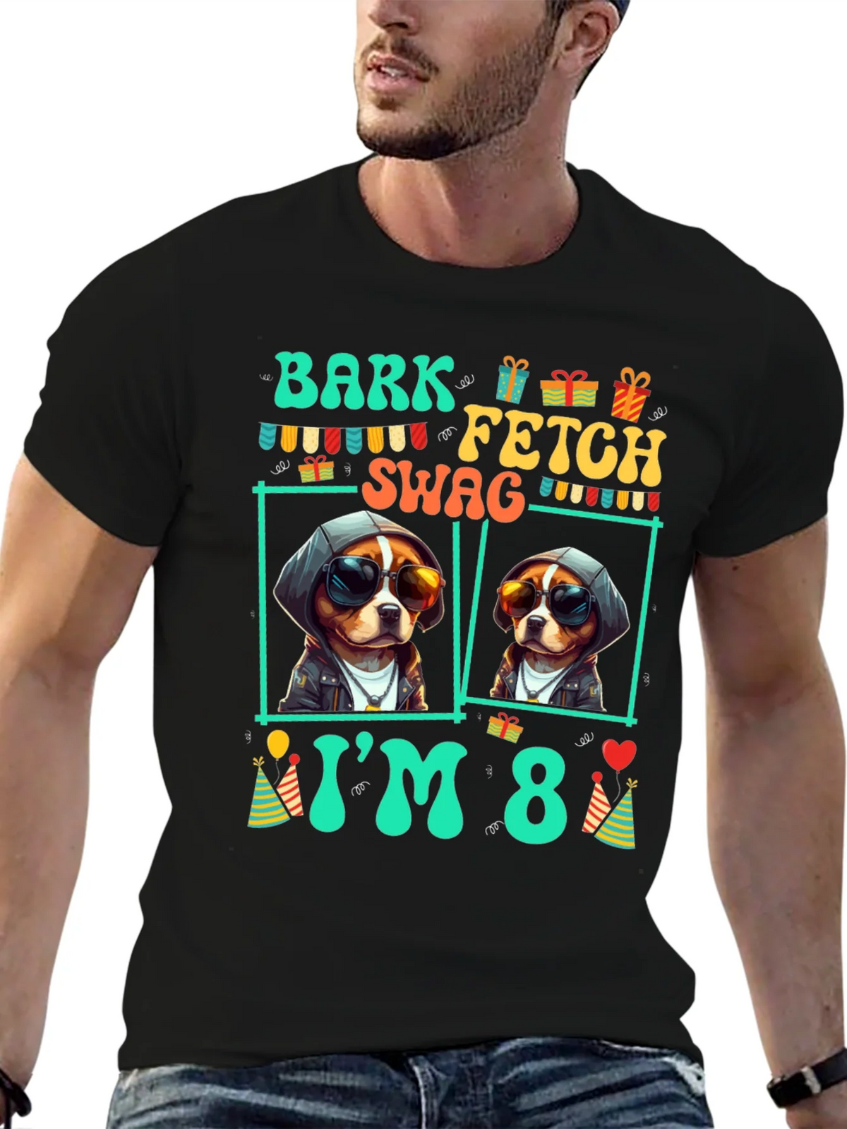 Bark Fetch Swag Im 8 Birthday Dog T-Shirt product image 4