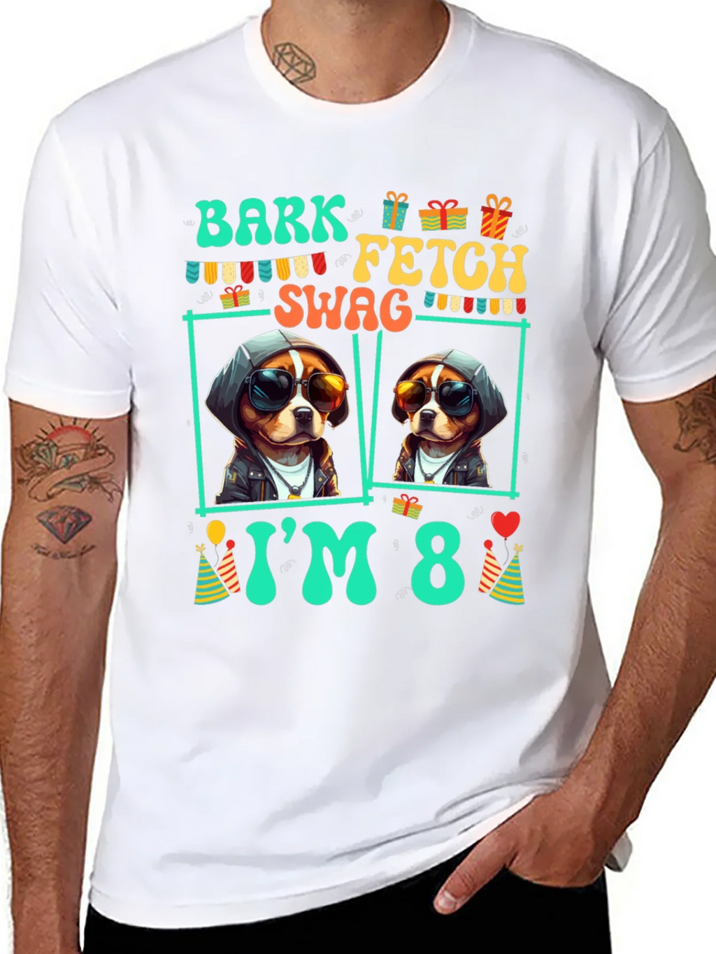Bark Fetch Swag Im 8 Birthday Dog T-Shirt product image 5
