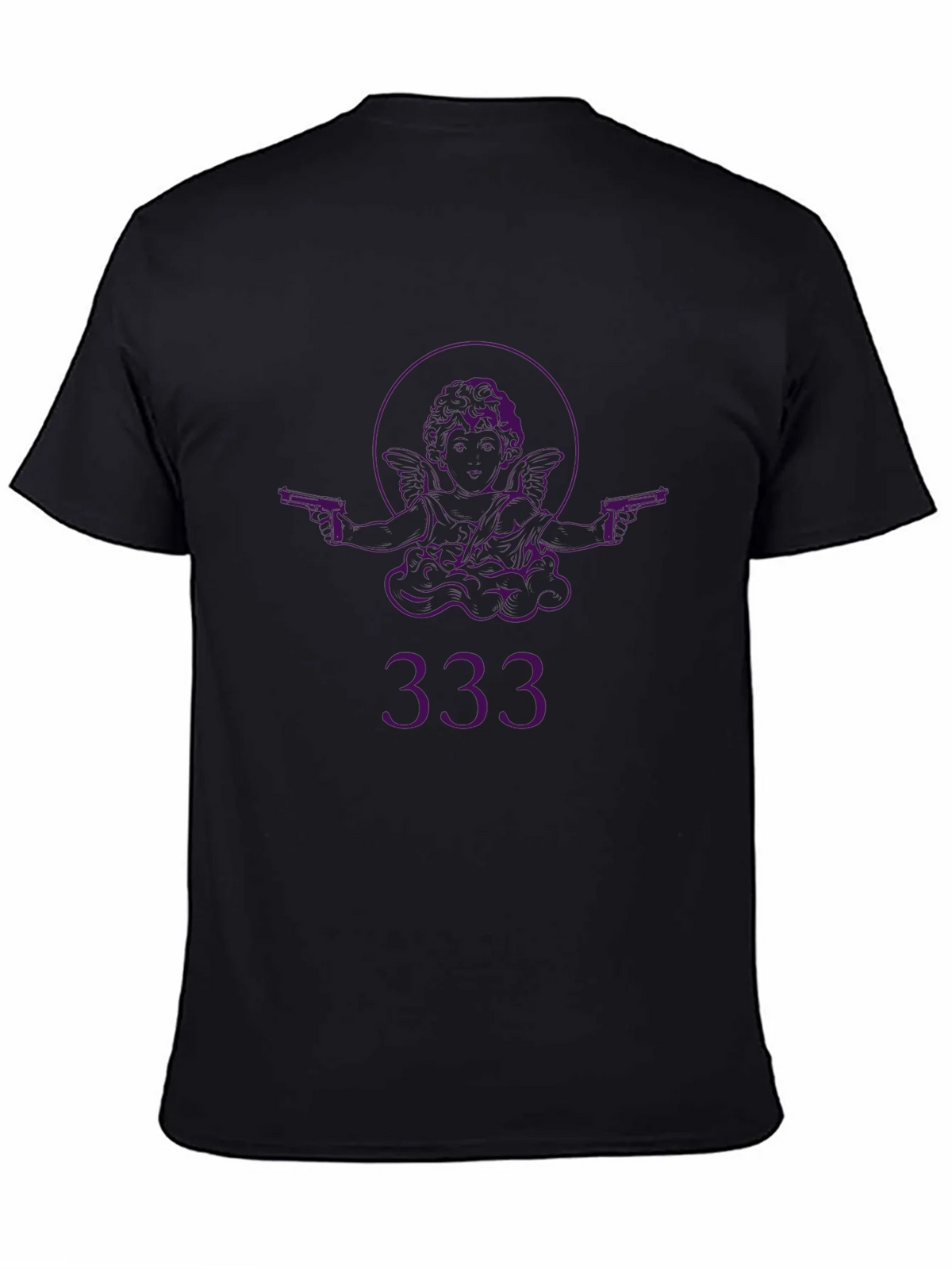 Angel with Guns Graphic Black T-Shirt - Edgy Streetwear product image 3