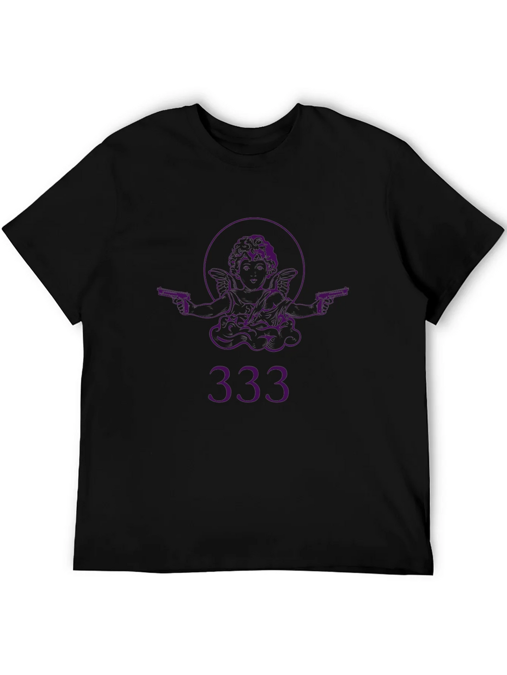 Angel with Guns Graphic Black T-Shirt - Edgy Streetwear product image 4