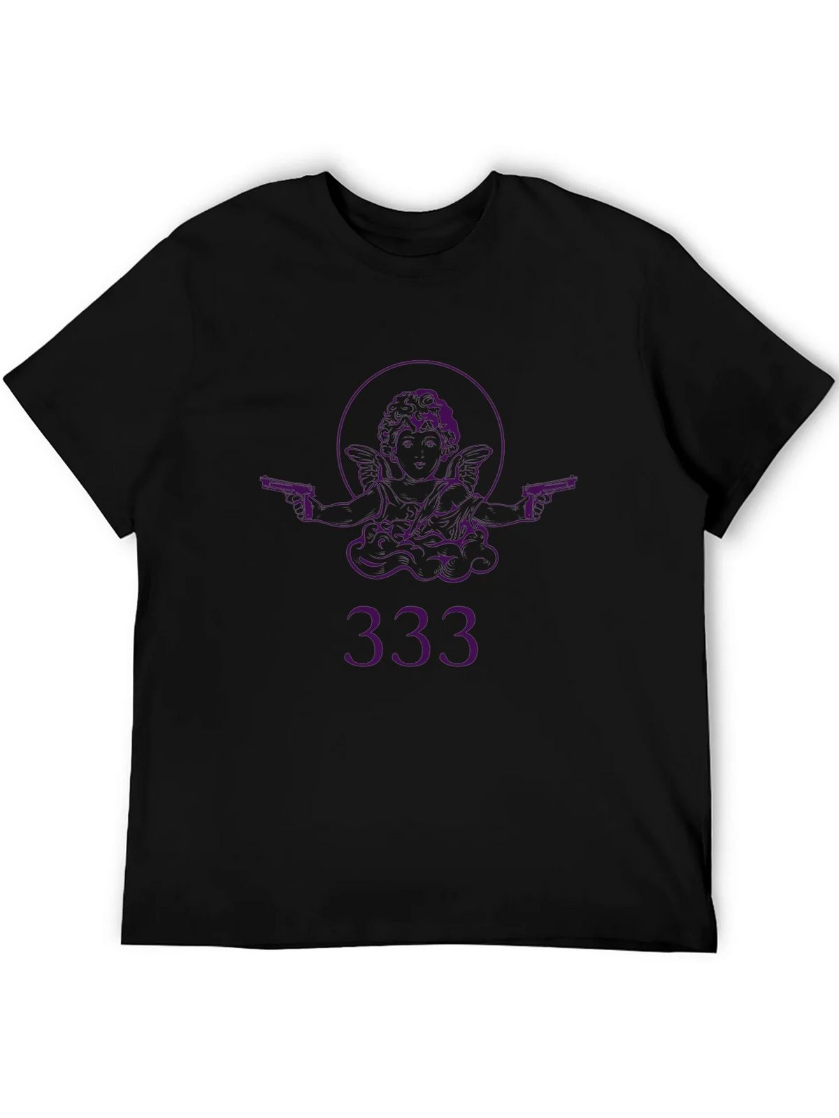 Angel with Guns Graphic Black T-Shirt - Edgy Streetwear product image 4