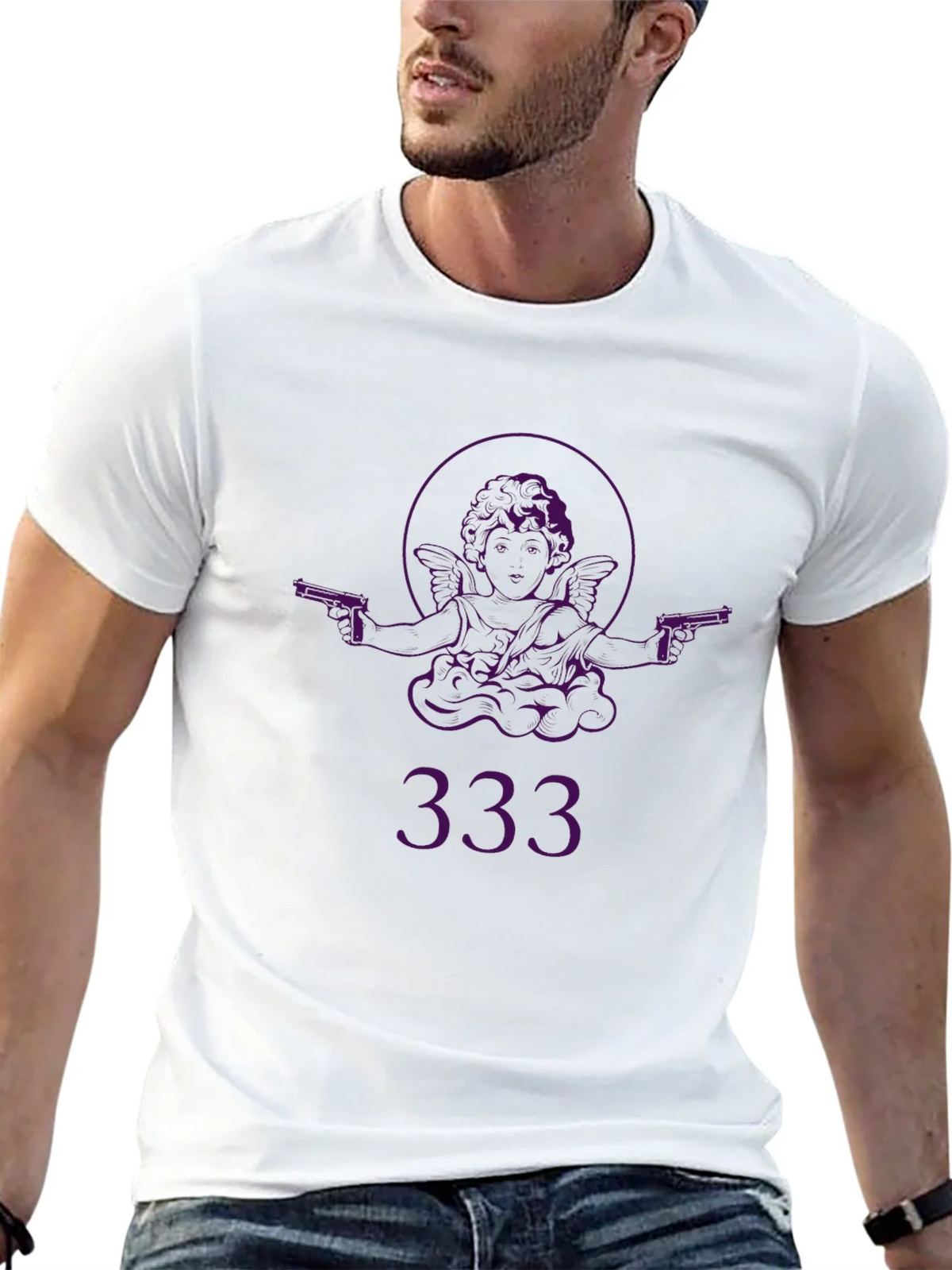 Angel with Guns Graphic Black T-Shirt - Edgy Streetwear product image 11