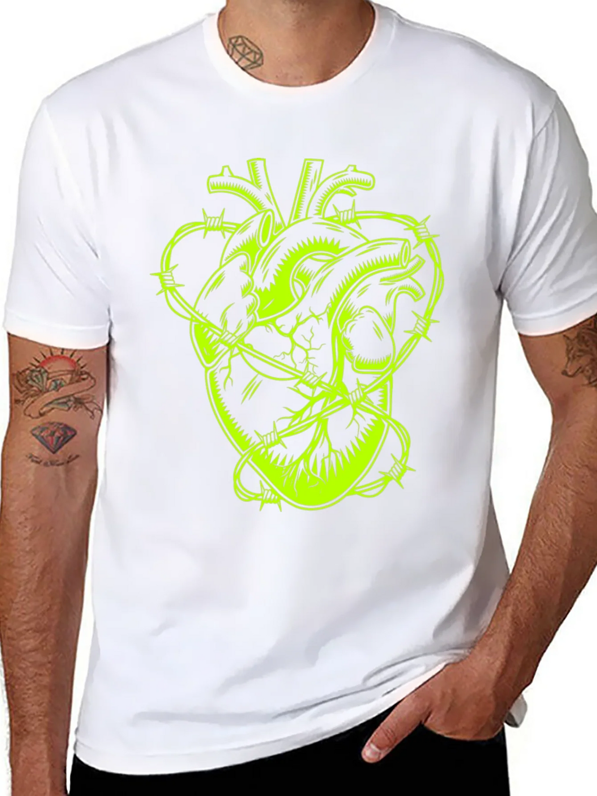 Barbed Wire Heart Graphic Tee - Black product image 7