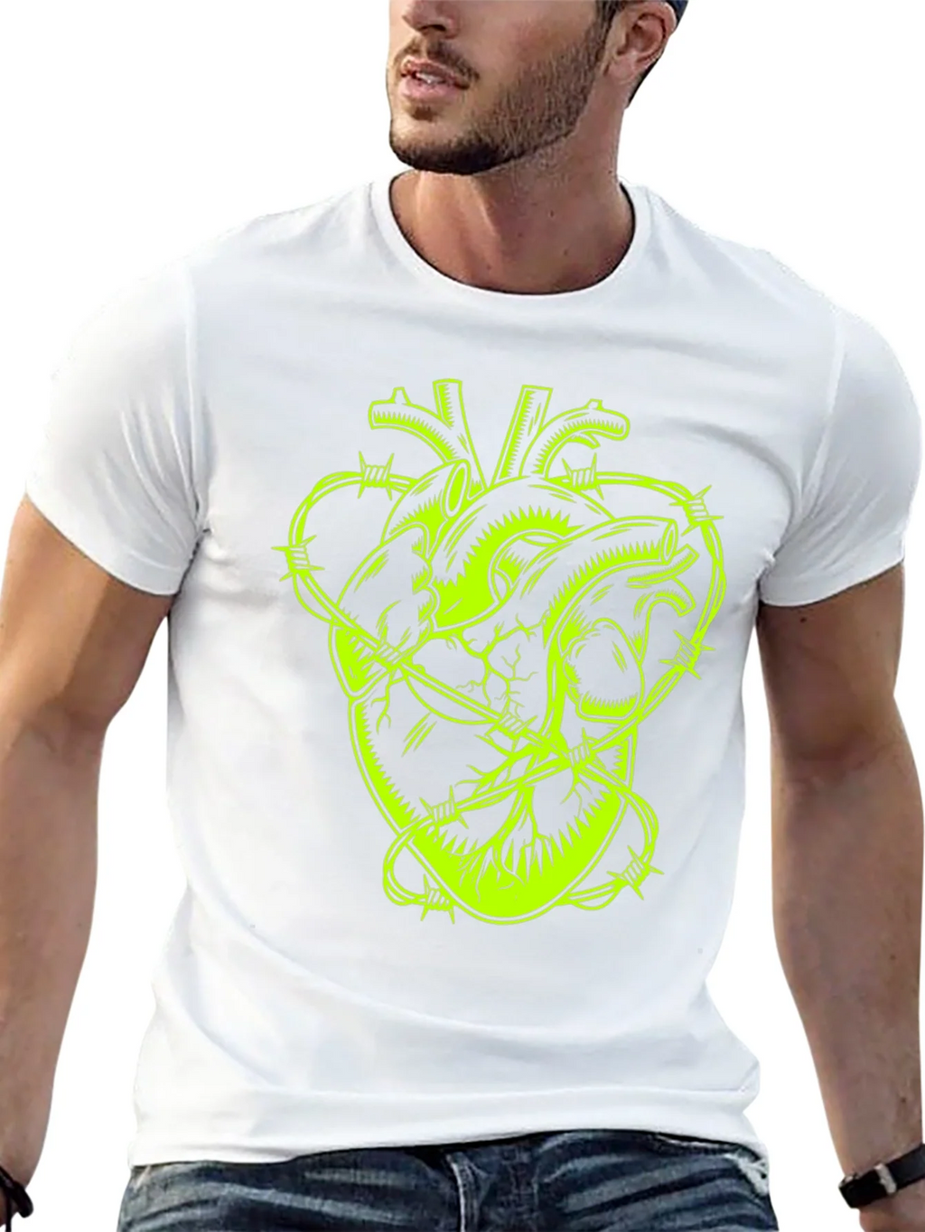 Barbed Wire Heart Graphic Tee - Black product image 12