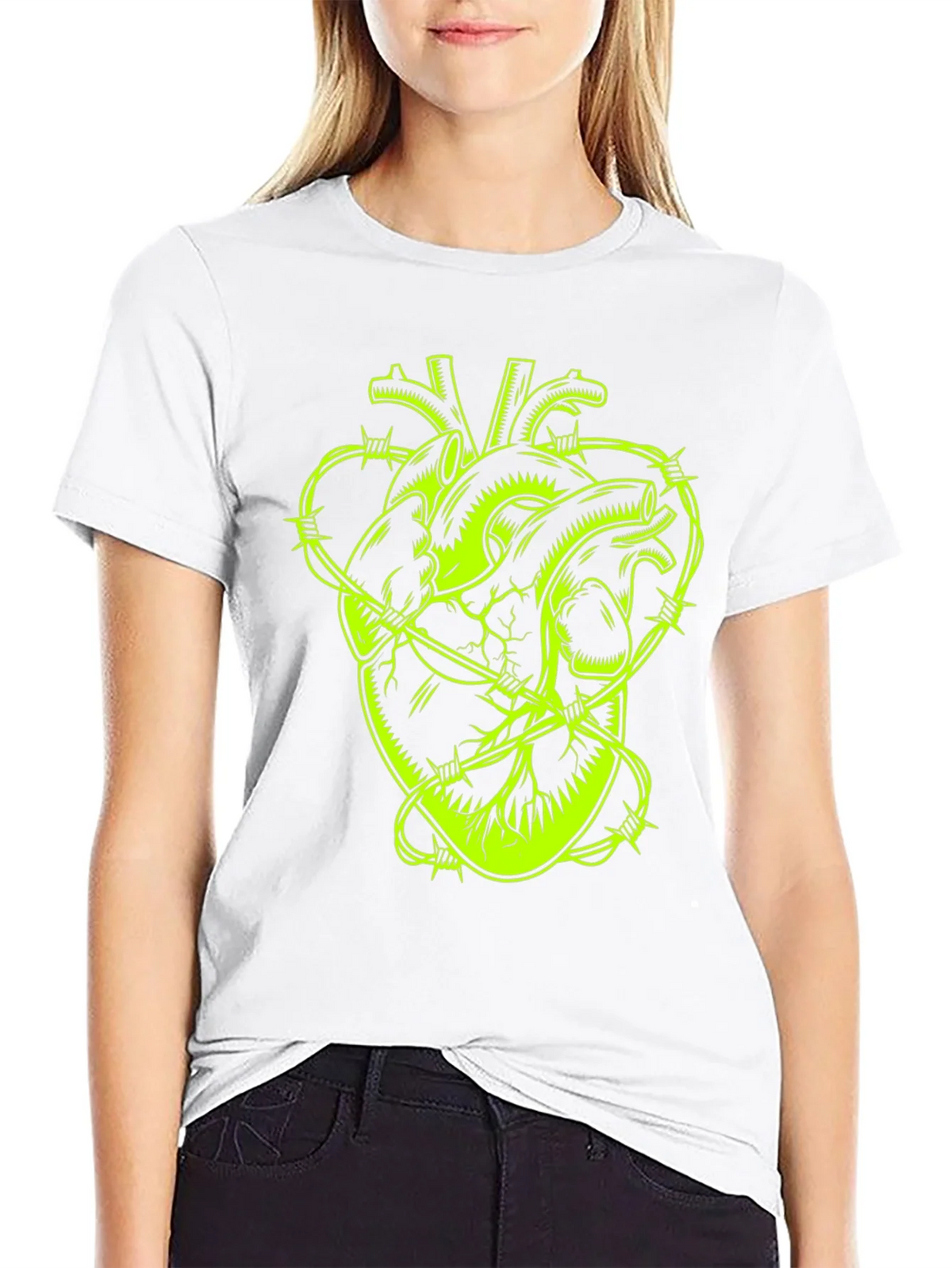Barbed Wire Heart Graphic Tee - Black product image 8