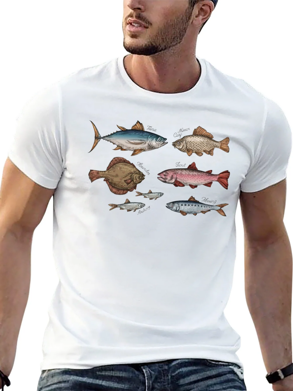 Fish Print Black T-Shirt product image 10