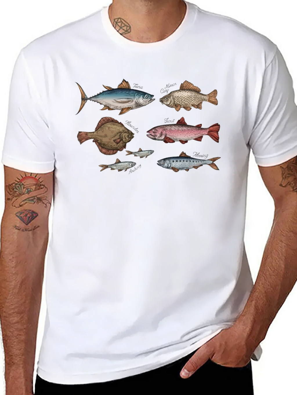 Fish Print Black T-Shirt product image 6