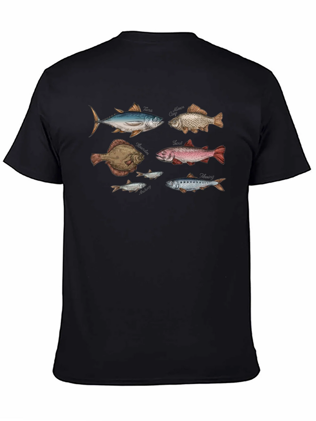Fish Print Black T-Shirt product image 3