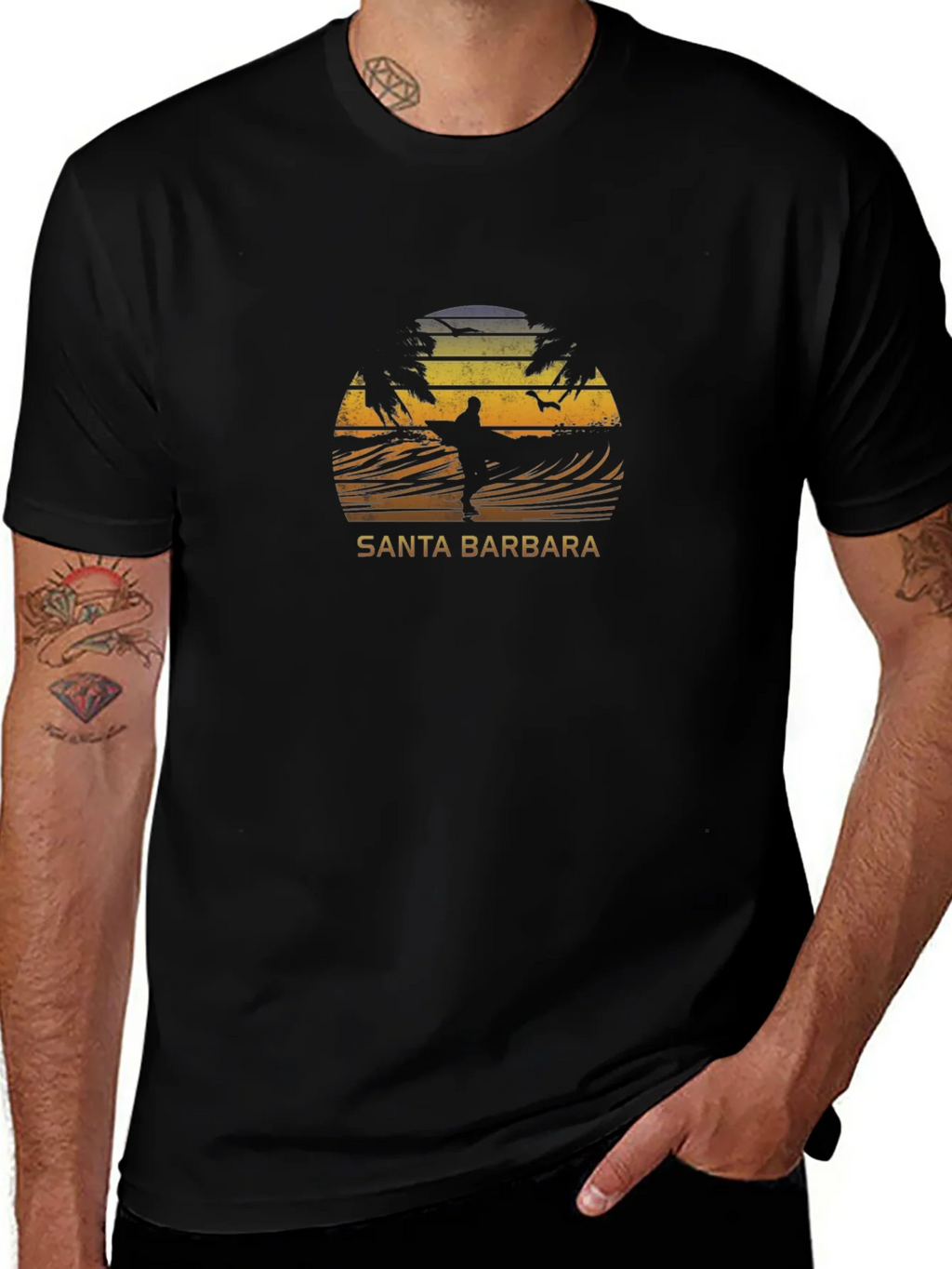Santa Barbara Surfer Graphic T-Shirt product image 1