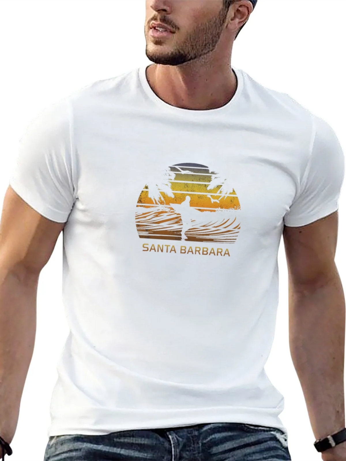 Santa Barbara Surfer Graphic T-Shirt product image 9