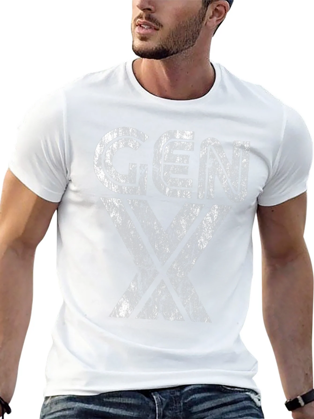 Gen X Distressed Graphic T-Shirt - Black product image 12