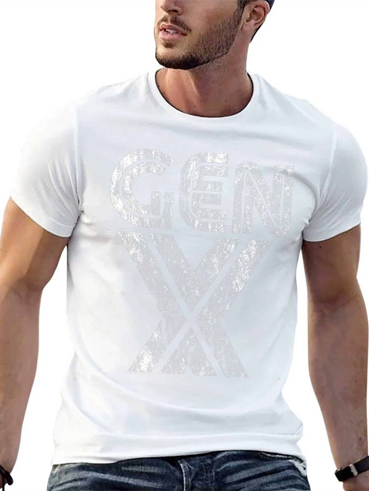 Gen X Distressed Graphic T-Shirt - Black product image 12