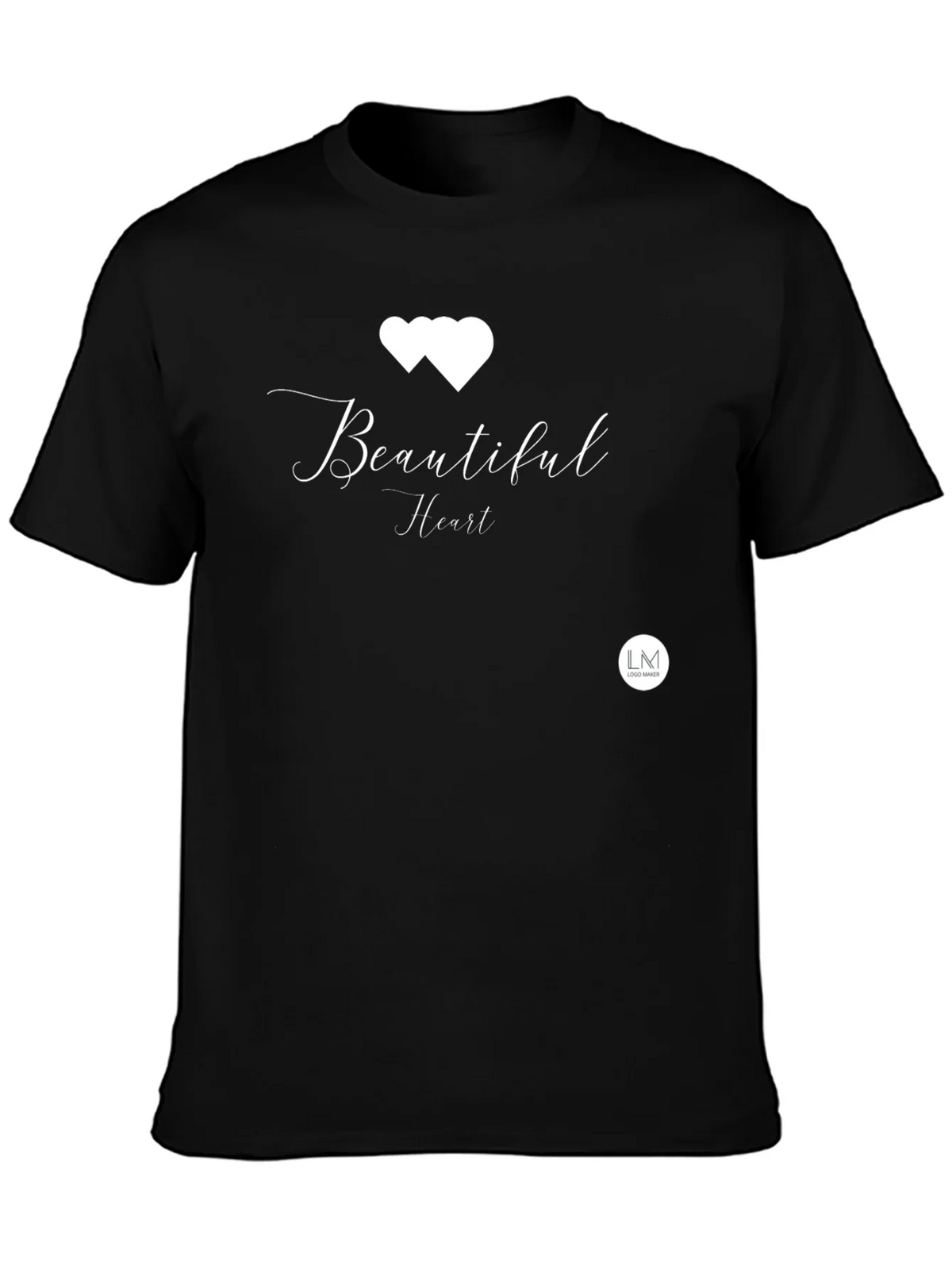 Beautiful Heart Black Tee - Stylish Graphic Print T-Shirt product image 3
