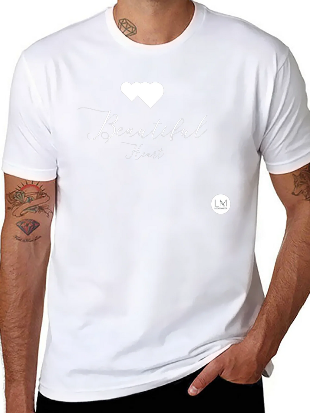 Beautiful Heart Black Tee - Stylish Graphic Print T-Shirt product image 7