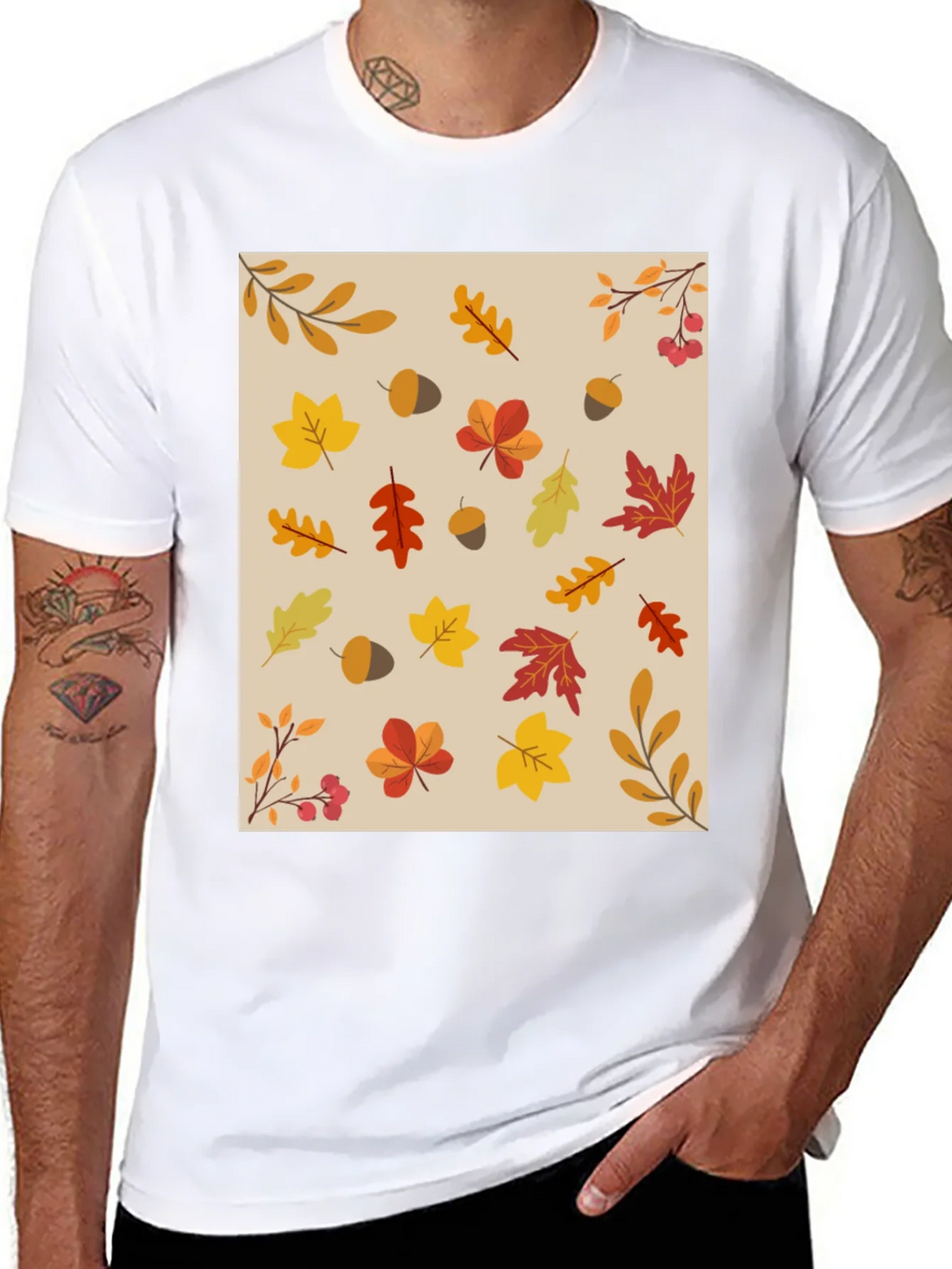 Fall Leaves Pattern T-Shirt product image 7