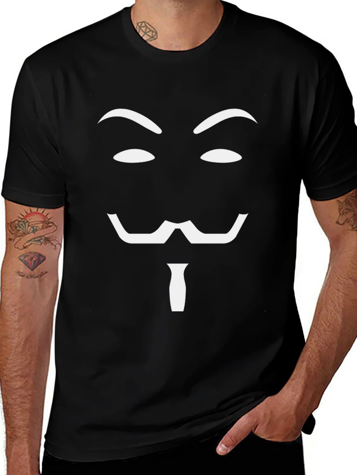 Anonymous Mask T-Shirt - Black - Guy Fawkes product image 1