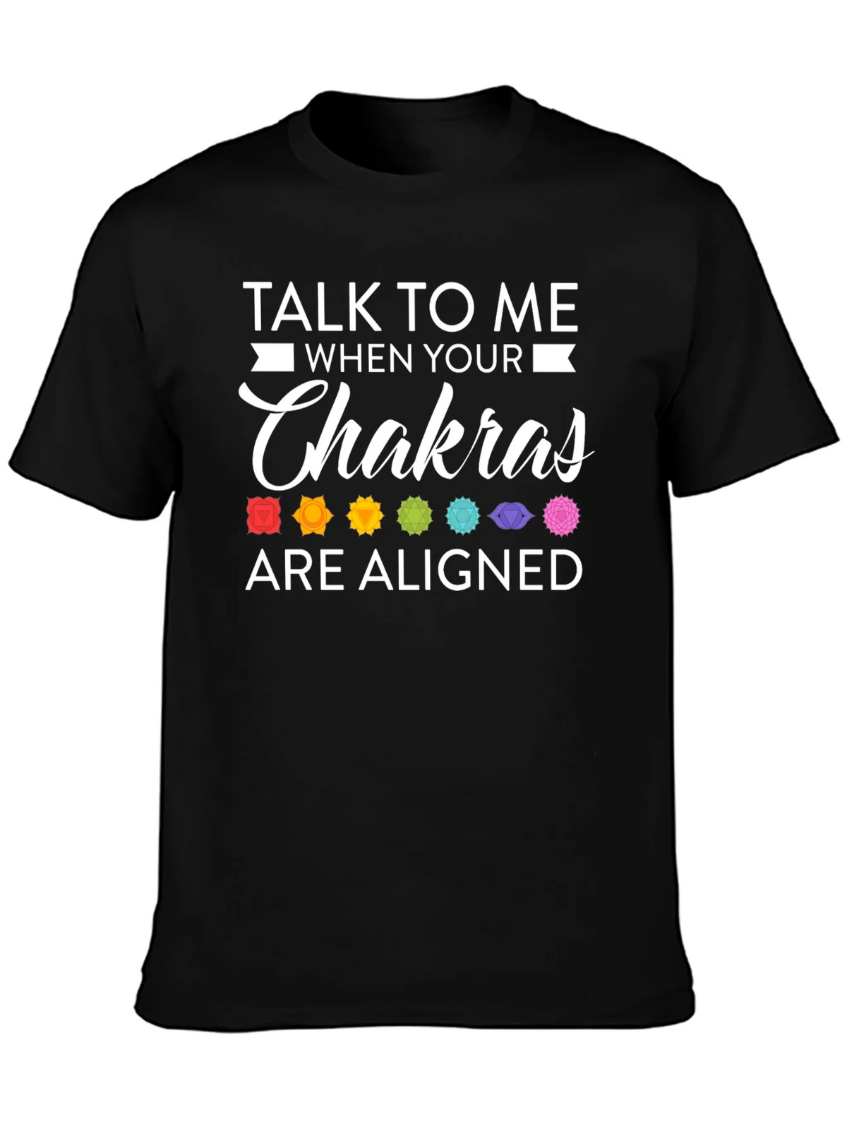 Aligned Chakras Graphic T-Shirt Black Cotton Blend product image 3