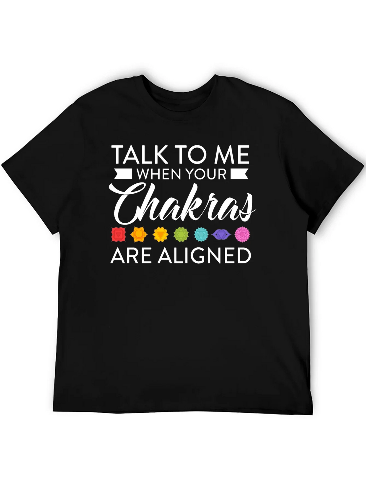 Aligned Chakras Graphic T-Shirt Black Cotton Blend product image 5