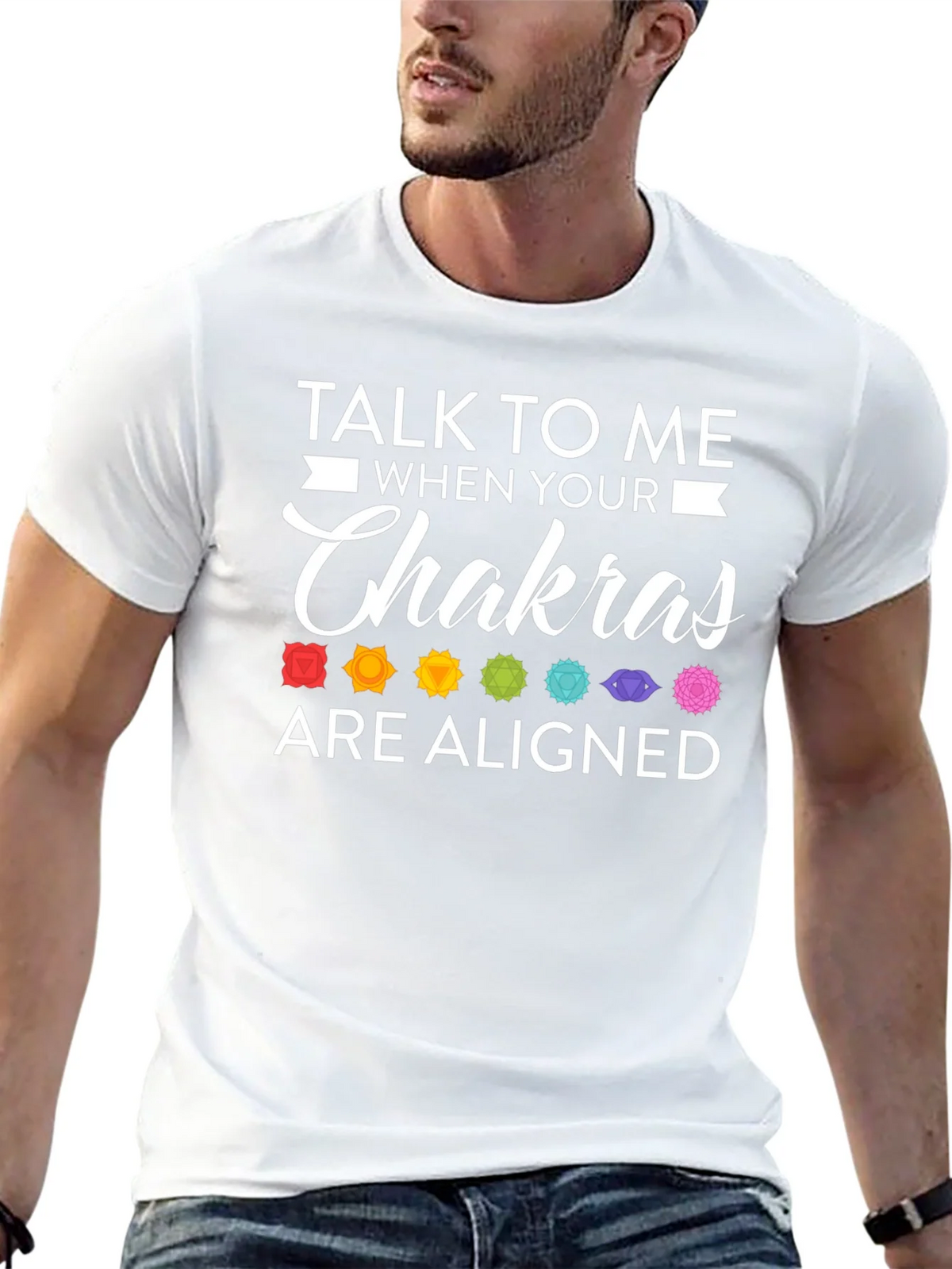 Aligned Chakras Graphic T-Shirt Black Cotton Blend product image 12
