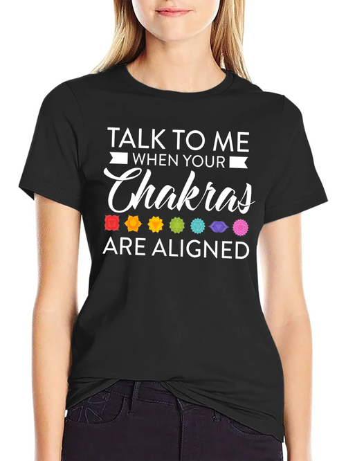 Aligned Chakras Graphic T-Shirt Black Cotton Blend product image 2