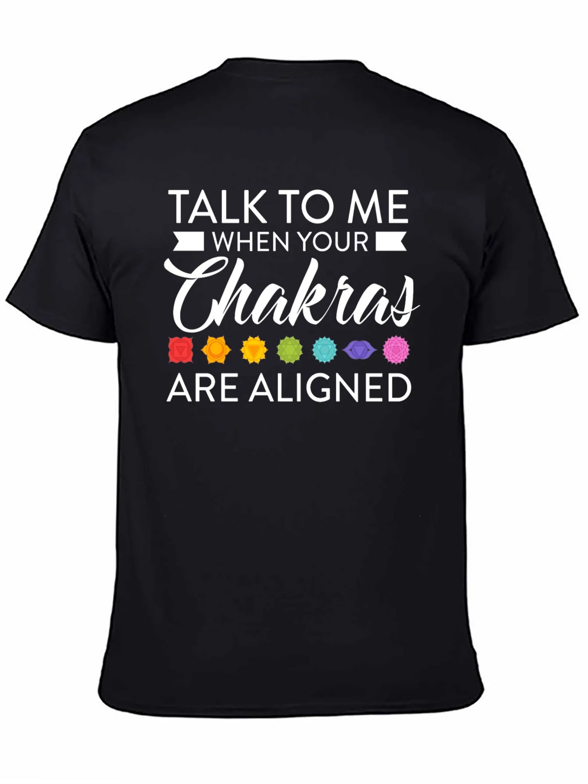 Aligned Chakras Graphic T-Shirt Black Cotton Blend product image 4