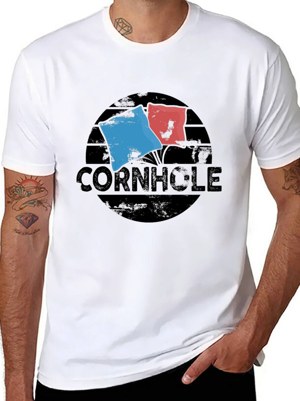 Cornhole Flags Graphic T-Shirt product image 7