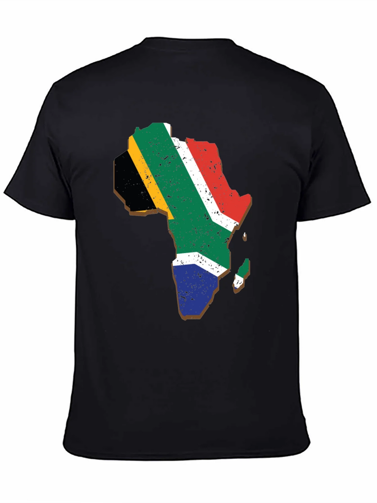 Africa Map Flag T-Shirt - Black Graphic Tee product image 3